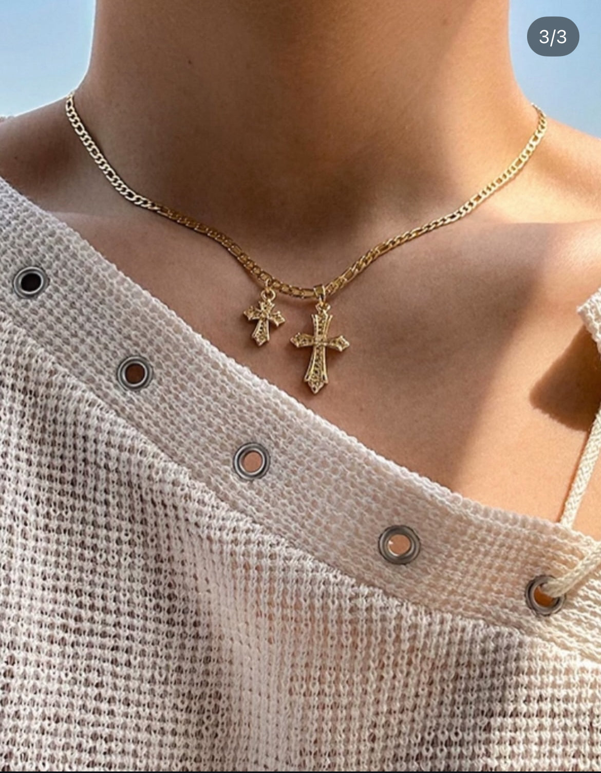 Gold Cross Pendant Necklace
