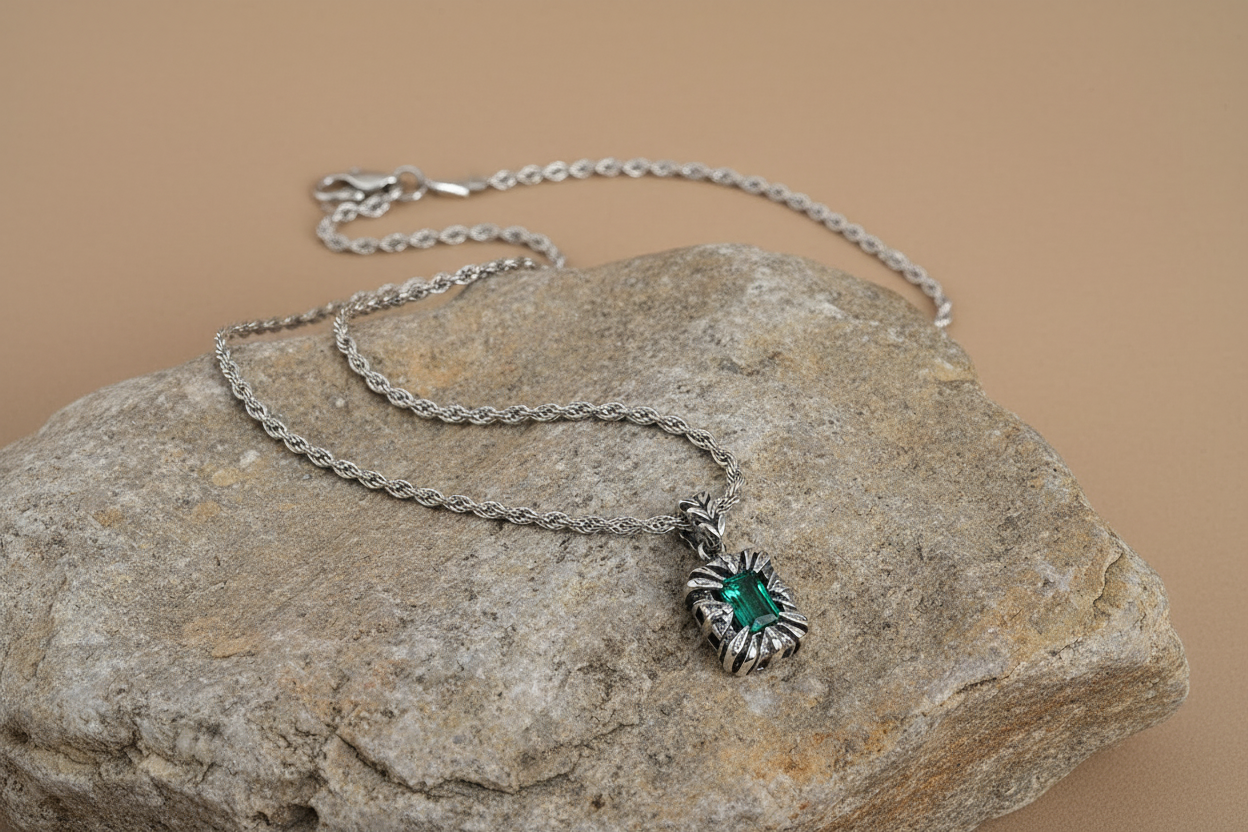 Snake Chain and a Saz Pendant Necklace