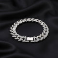 Men's Classic Ice Cuban Chain Bracelet - Silver