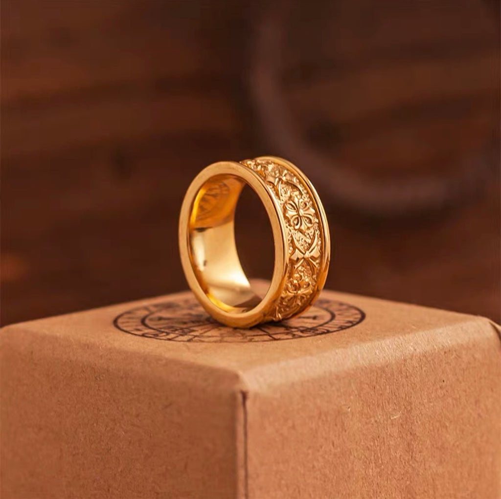 Eternal Bloom Engraved Band Ring