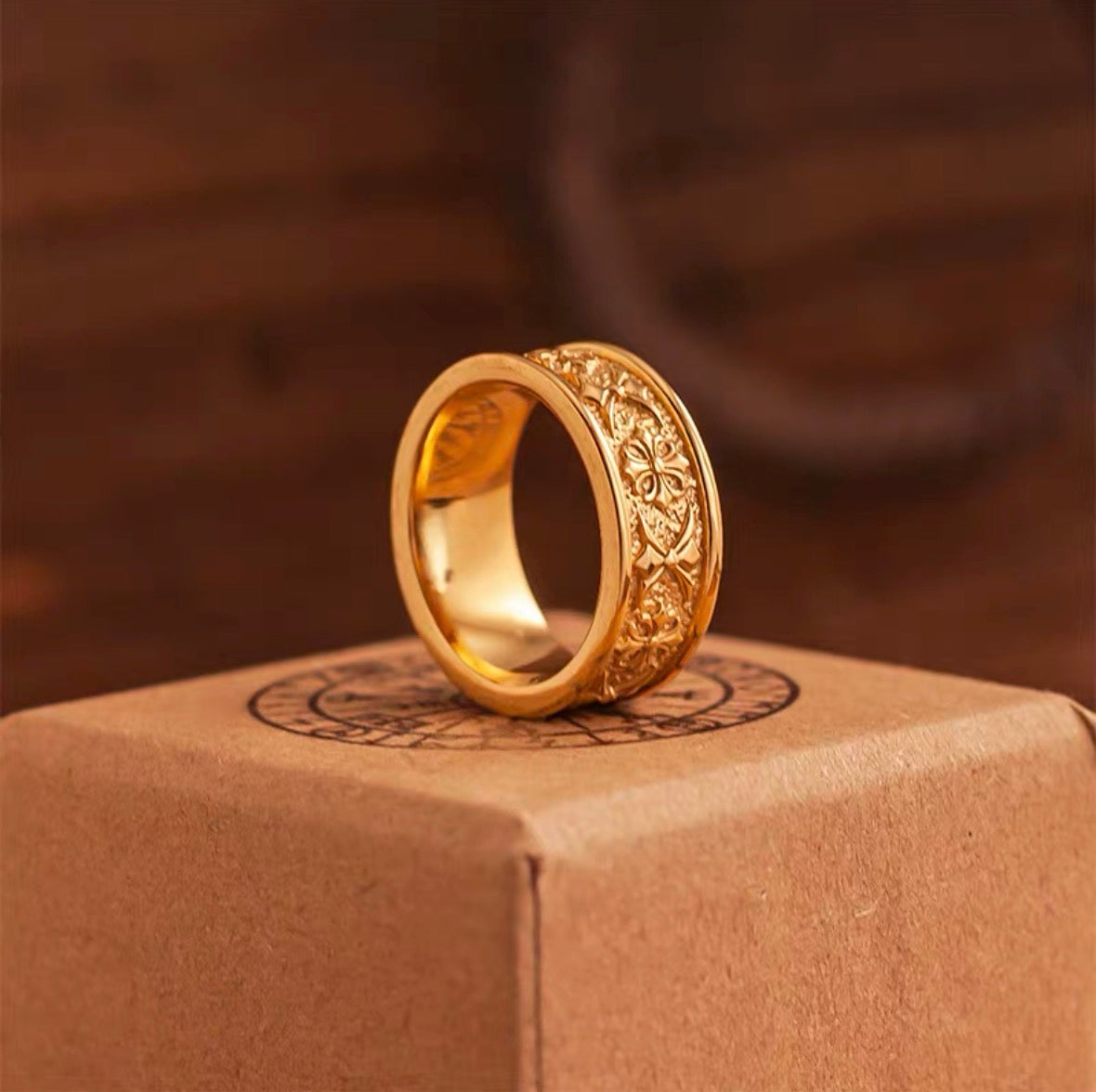 Eternal Bloom Engraved Band Ring