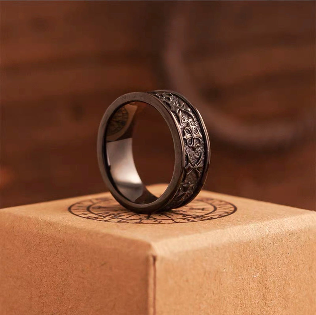 Eternal Bloom Engraved Band Ring