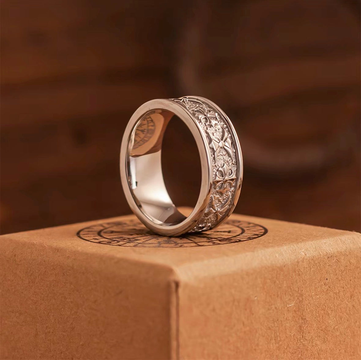 Eternal Bloom Engraved Band Ring